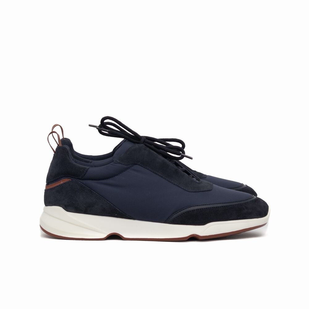 Loro Piana Men’s Modular Walk Navy Suede Storm System Sneakers EUR 42 US9 - Picture 6 of 16